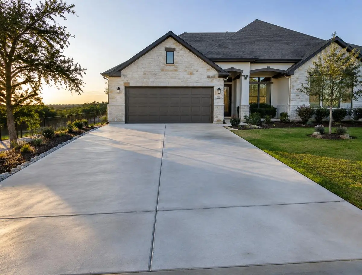 Finished concrete driveway at a Killeen home