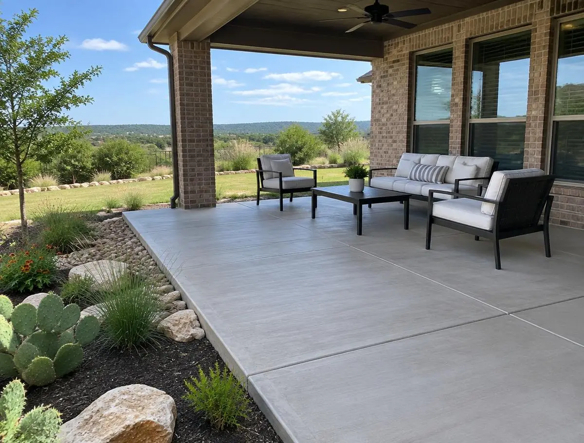 Concrete patio in Central Texas